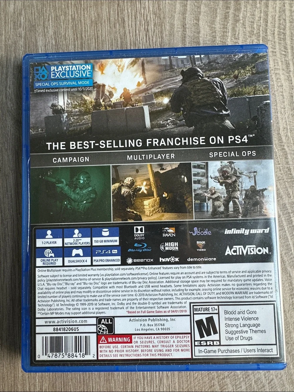 🎮 Call of Duty: Modern Warfare (2019) PS4 | Complete in Case | Great Condition